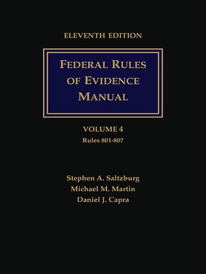 cover image of Federal Rules of Evidence Manual